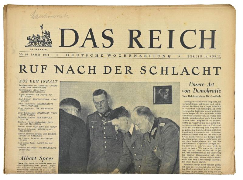 German Newspaper “Das Reich” April 1942