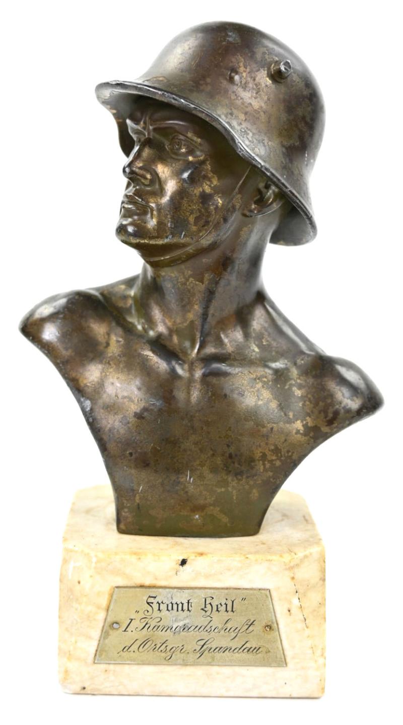 German Third Reich Veteran Buste 'Front Heil' Ortsgruppe Spandau