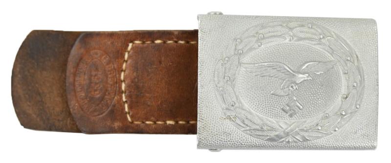 German LW Beltbuckle with Leather Tab 'GB' 1939