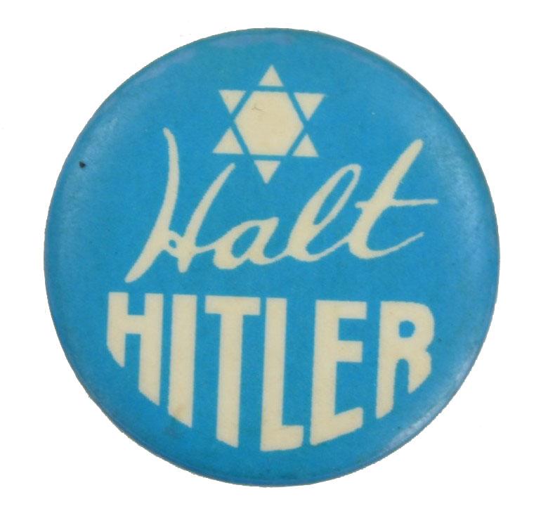 US WW2 Button 'Halt Hitler'
