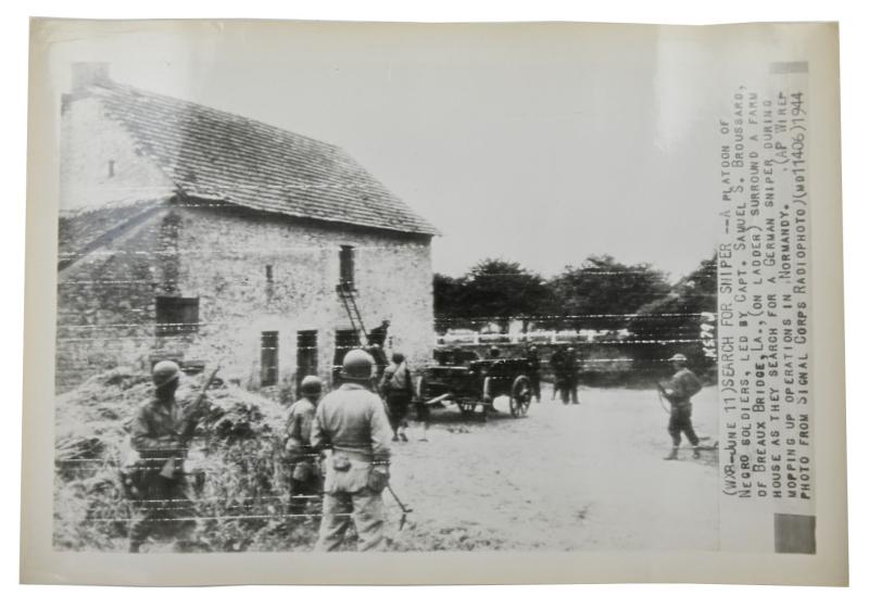 US WW2 Radio Photo 'Sniper Search Normandy'