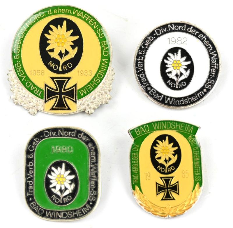 German HIAG Badge Set '6th SS Mountain Division Nord'