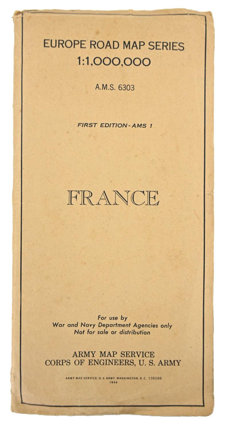 US WW2 Roadmap of France 1944