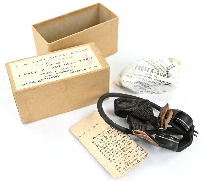 US WW2 Army T-30-S Throat Microphone in package