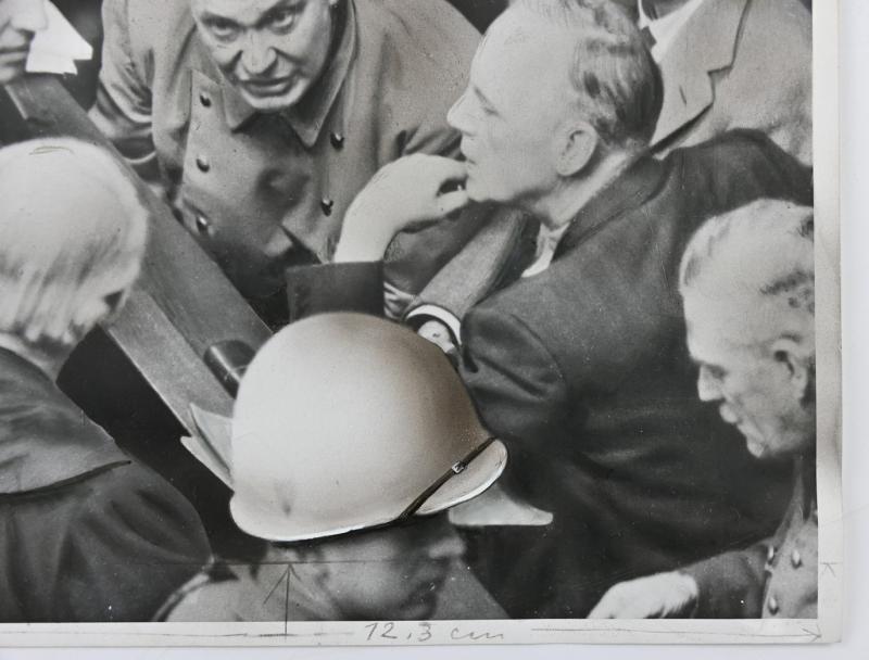 Allied Nuremberg War Trail Press Photo 'Göring & Hess'