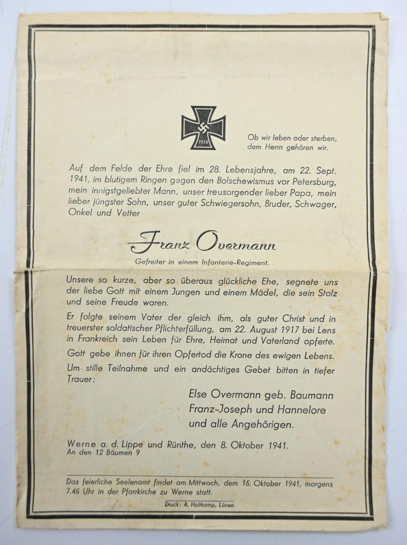 German WH KIA Grouping 'Franz Overmann'