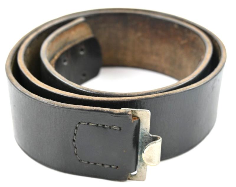 German WH Black Leather Combat Belt