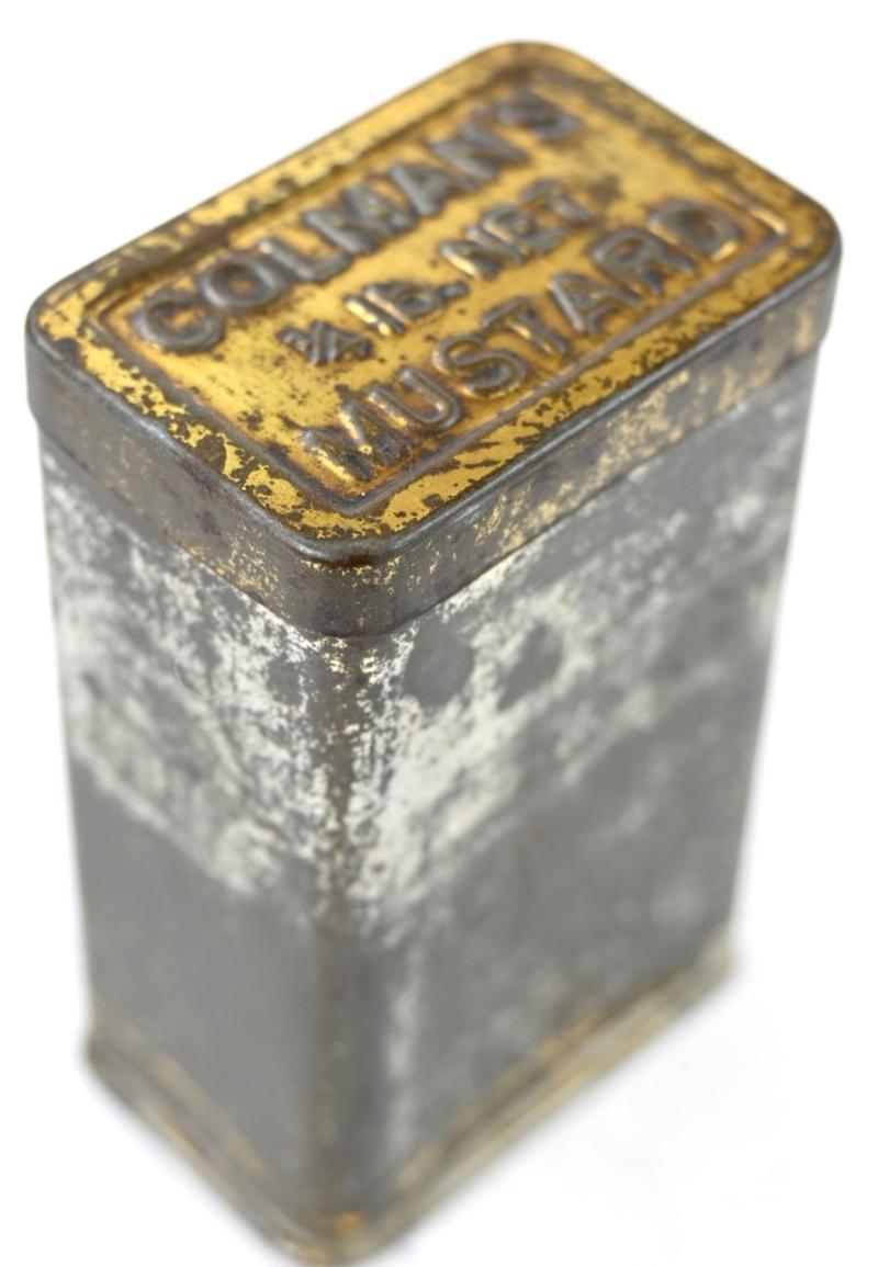 British WW2 Mustard Ration Tin Can