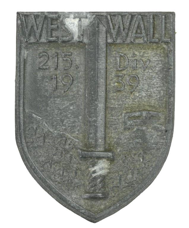 German WH Unit cap Badge 215th Infantry Division