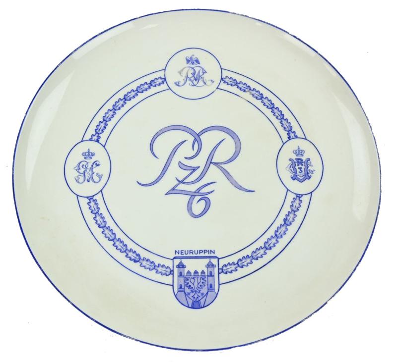 German WH Panzer Regiment 6 Porcelain Remembrance Plate