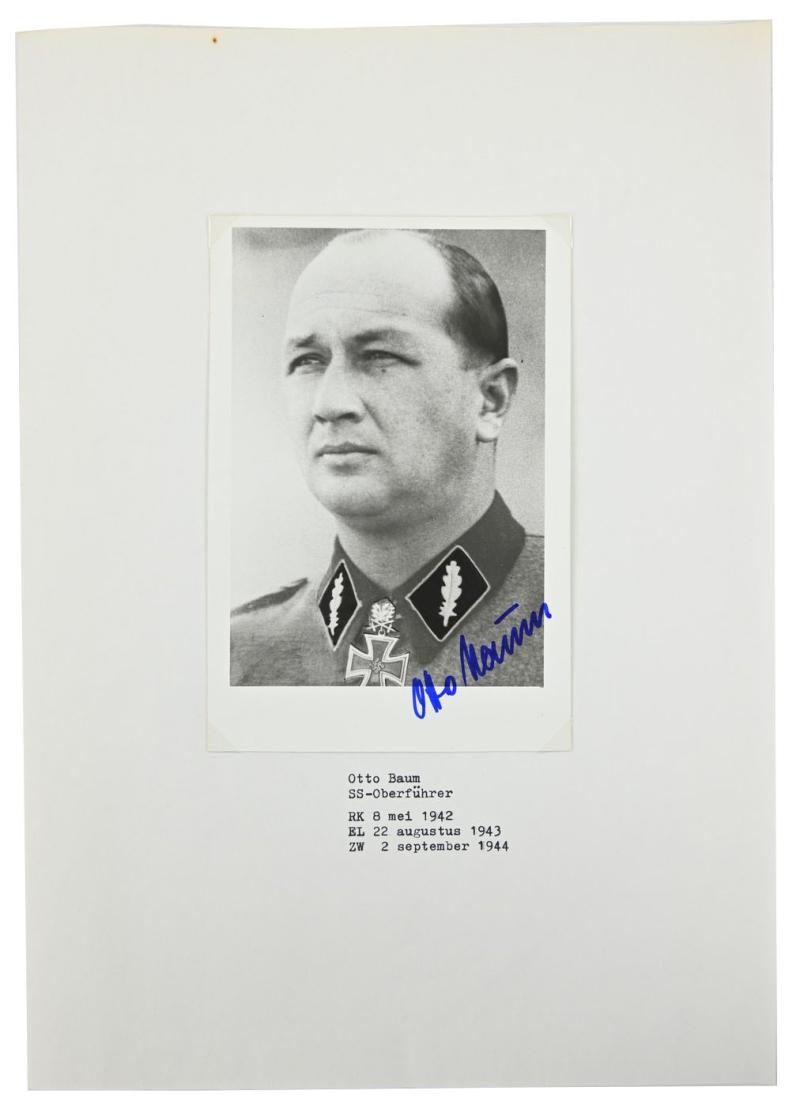 Signature of Waffen-SS KC-OLC&S Recipient 'Otto Baum'