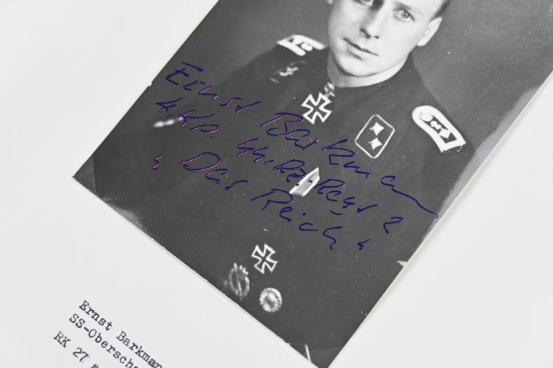 Signature of Waffen-SS KC Recipient 'Ernst Barkmann'