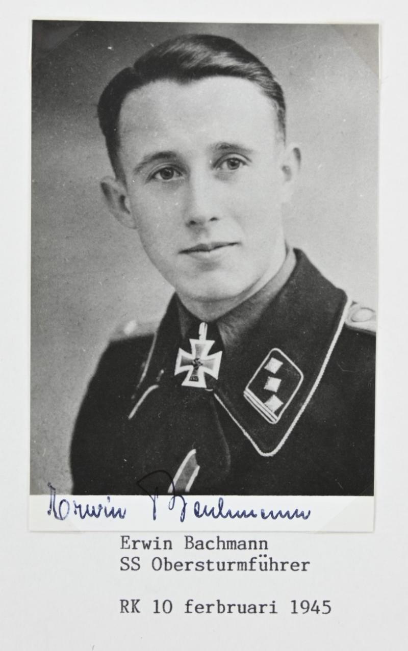 Signature of Waffen-SS KC Recipient 'Erwin Bachmann'