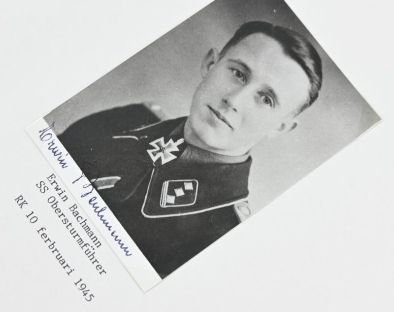 Signature of Waffen-SS KC Recipient 'Erwin Bachmann'