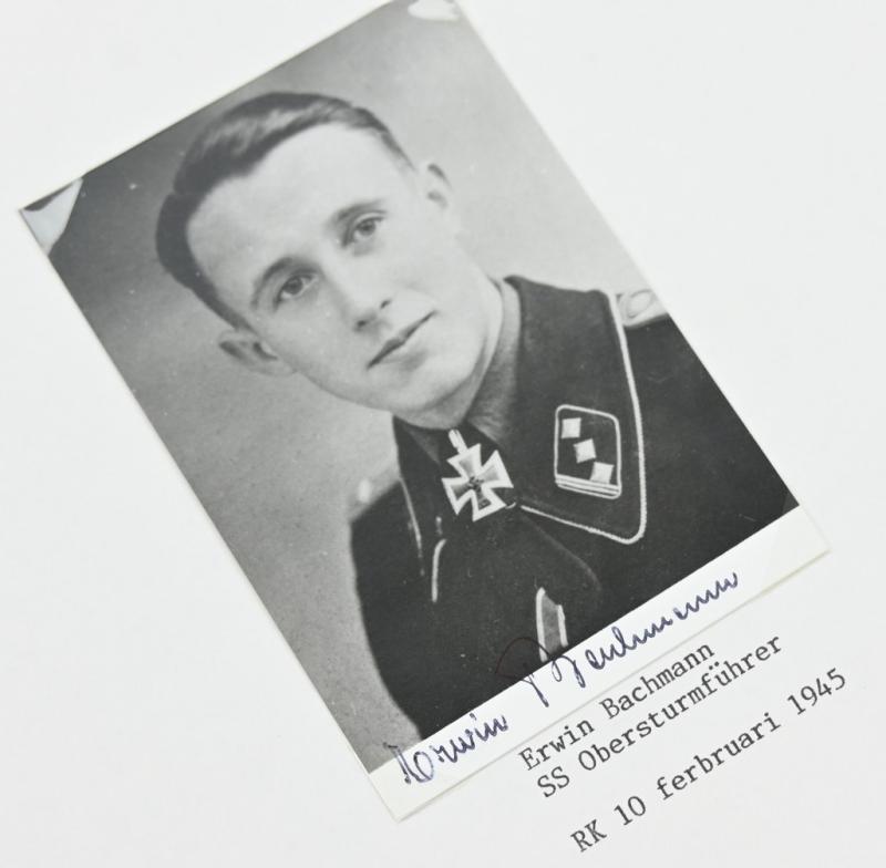 Signature of Waffen-SS KC Recipient 'Erwin Bachmann'