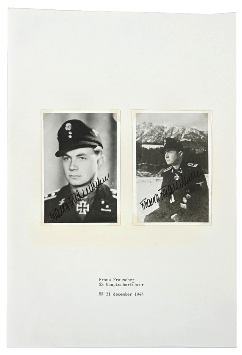 Scarce Signature set of Waffen-SS Knight's Cross Recipient Franz Frauscher