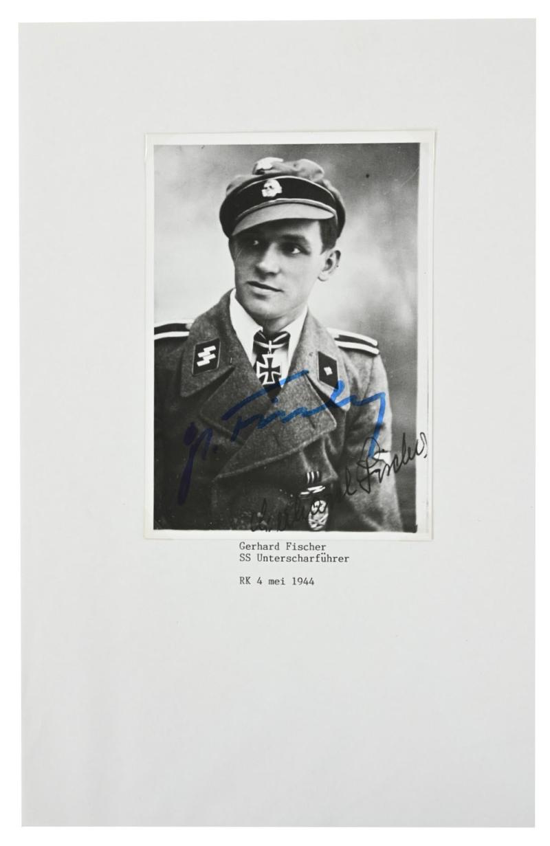 Siganture of Waffen-SS Knight's Cross recipient Gerhard Fisher