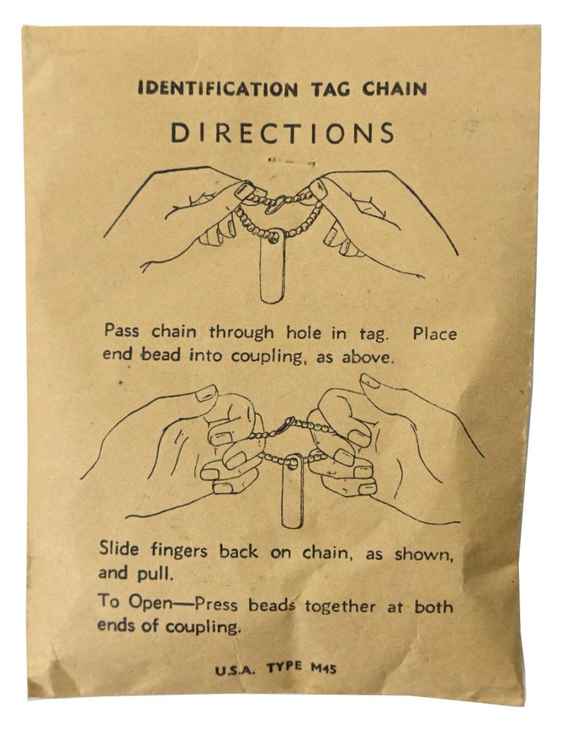 US WW2 Dog-Tag Chain in Pouch