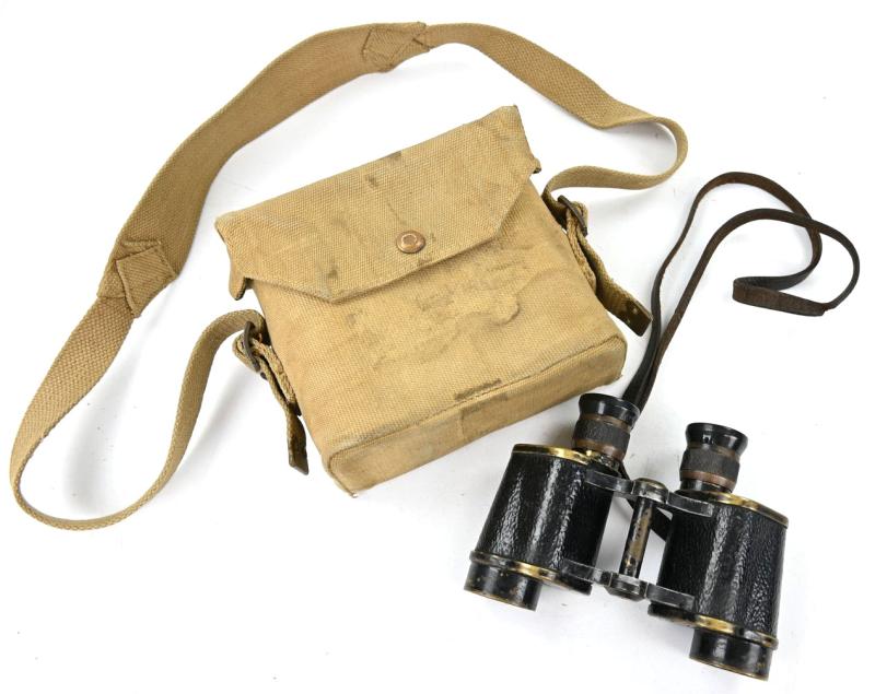 British WW2 Binocular with Carrying Pouch