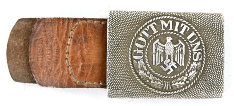 German WH Alu Beltbuckle with Tab 1937 3./Pi.4.