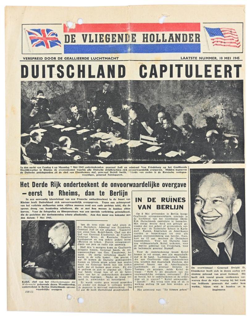 Allied/Dutch Flyer “De Vliegende Hollander” 10 May 1945 Last Edition