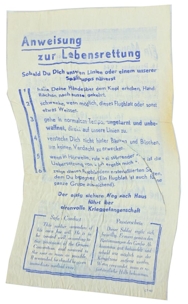 Allied WW2 Propaganda Flyer 'Surrender'