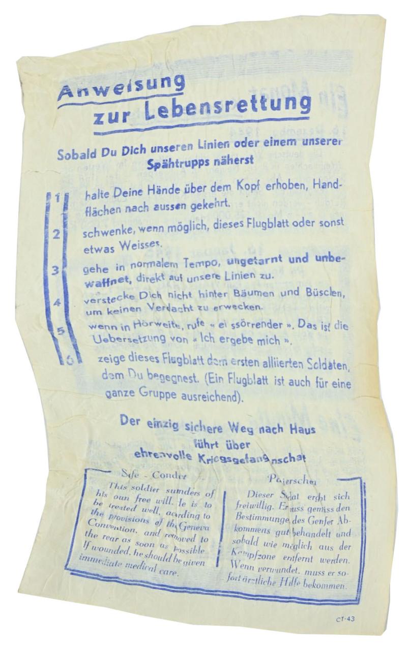 Allied WW2 Propaganda Flyer 'Surrender'