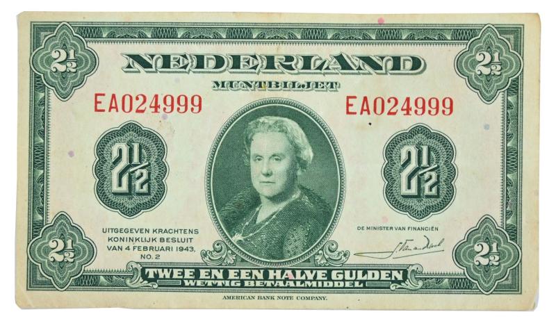 US WW2 Allied Invasion Banknote 'Holland'