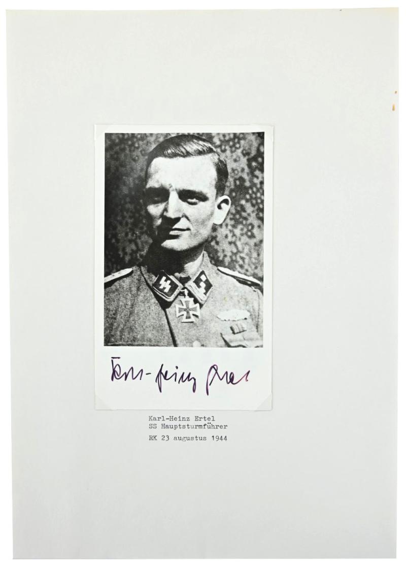 Signature of Waffen-SS Knight's Cross Recipient 'Karl Heinz Ertel'