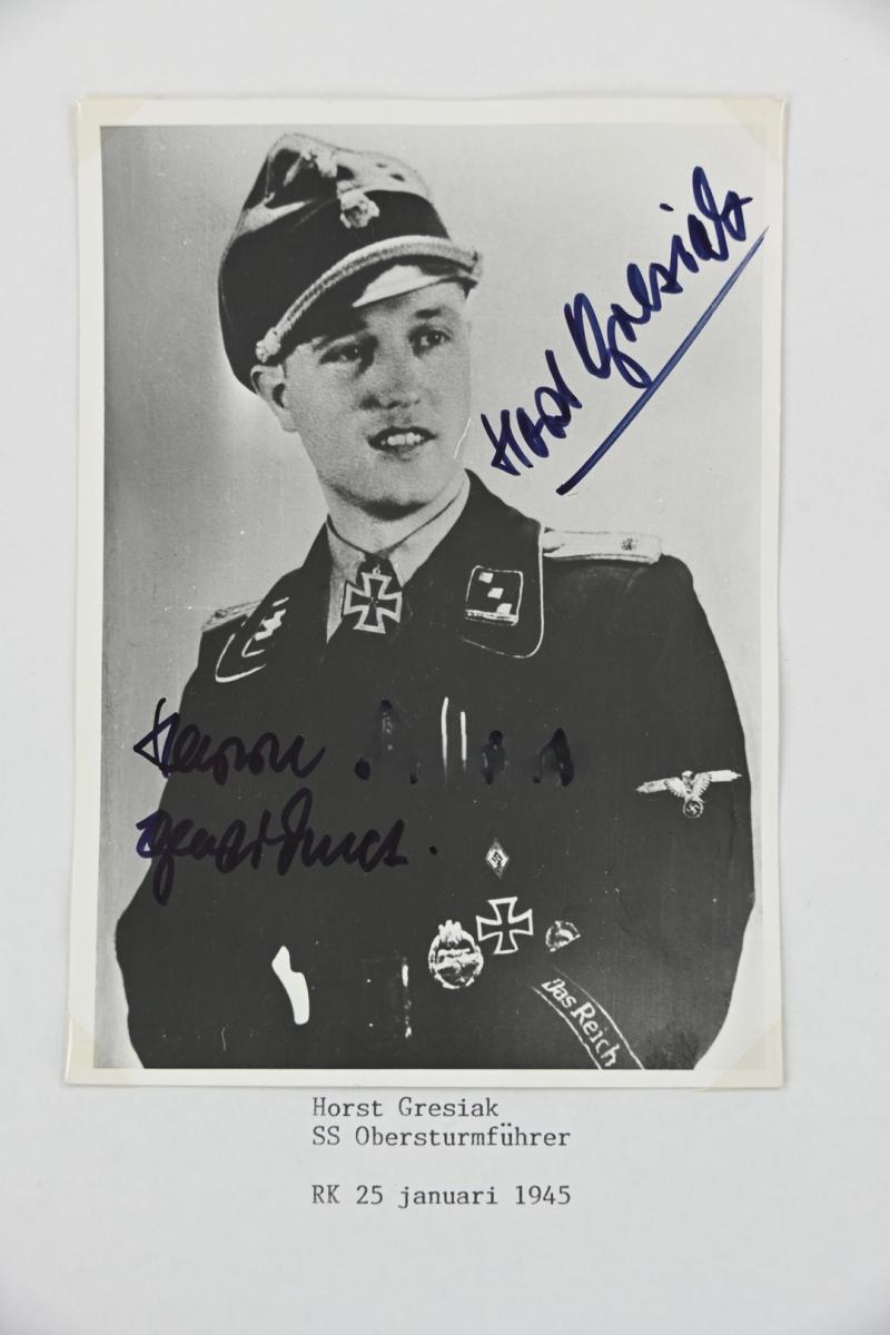 Signature of Waffen-SS KC Reciepient Horst Gresiak