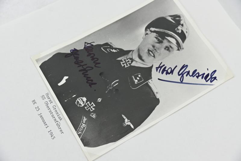 Signature of Waffen-SS KC Reciepient Horst Gresiak