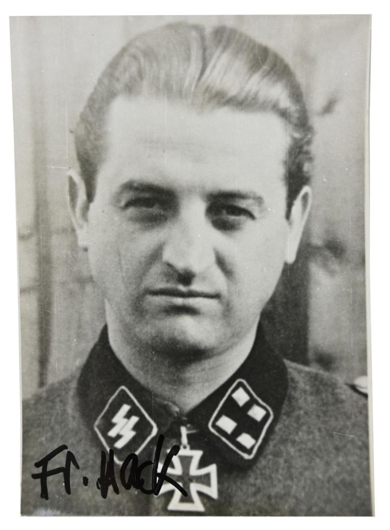 Signature of Waffen-SS KC& OLC Recipient Franz Hack