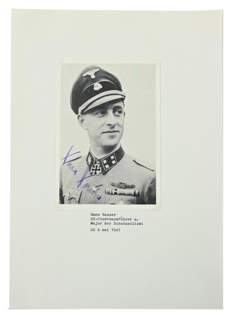 Signature of Waffen-SS KC Recipient 'Hans Hauser'