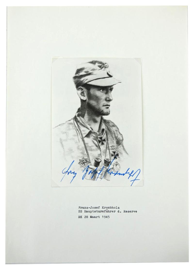 Signature of Waffen-SS KC Recipient 'Franz-Josef Krombholz'