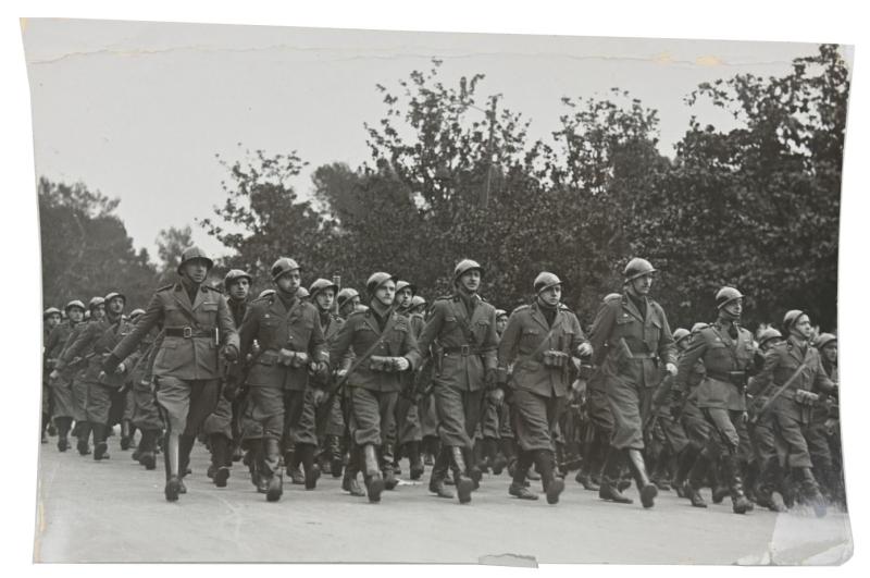 Italian WW2 Photo of Marching Troops