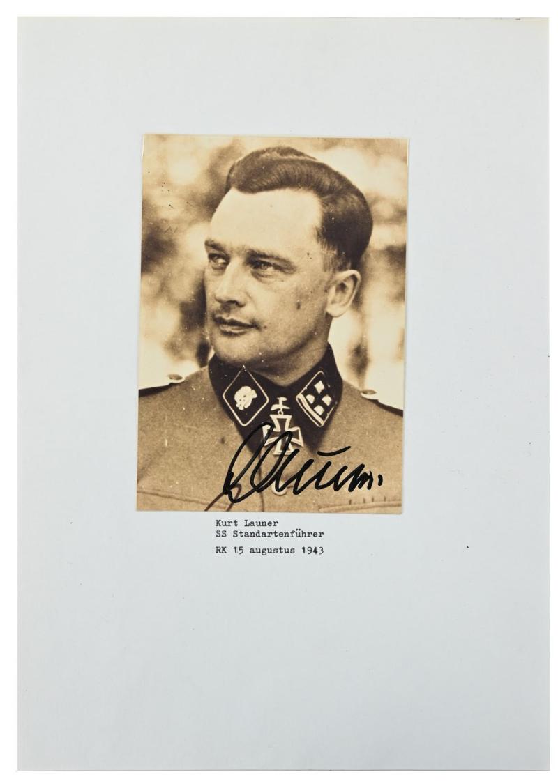 Signature of Waffen-SS KC Recipient 'Kurt Launer'