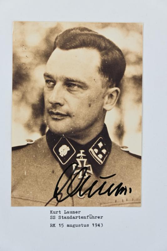 Signature of Waffen-SS KC Recipient 'Kurt Launer'