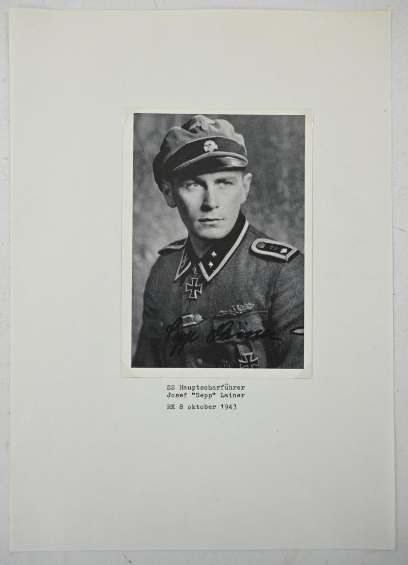 Signature of Waffen-SS KC Recipient 'Sepp Lainer'