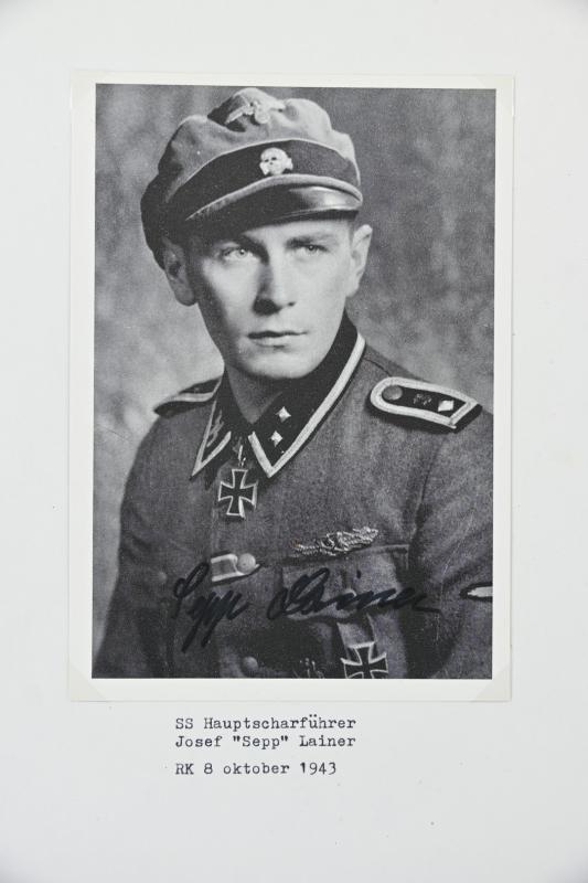 Signature of Waffen-SS KC Recipient 'Sepp Lainer'