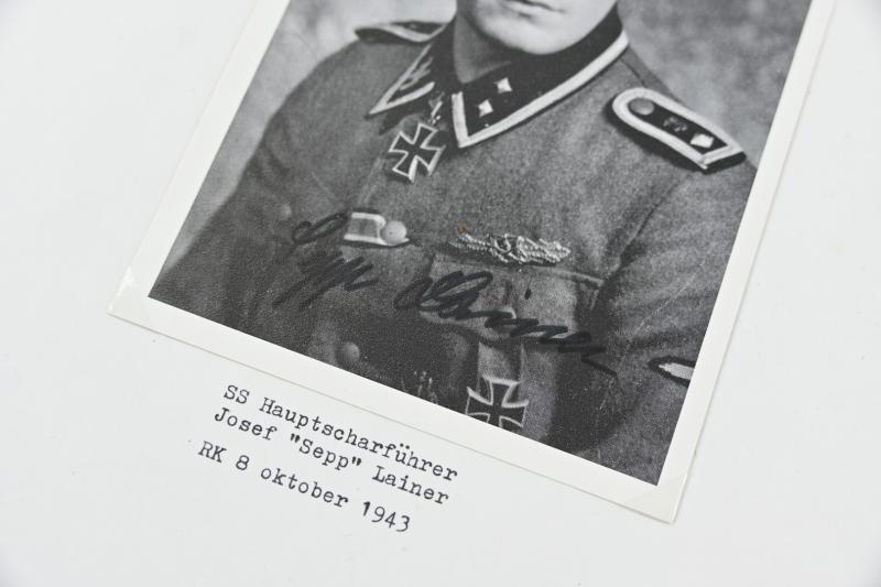 Signature of Waffen-SS KC Recipient 'Sepp Lainer'