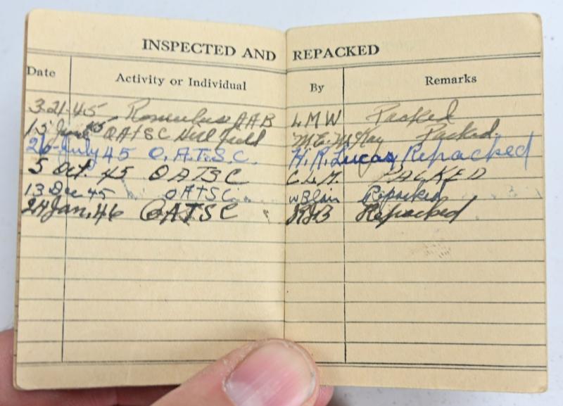 USAAF WW2 Named AN6510-1 Seat Parachute Harness Assembly