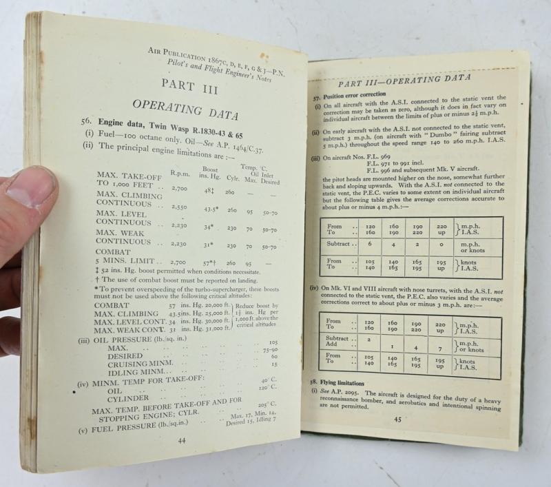 USAAF WW2 Pilot's Notes Liberator 1944