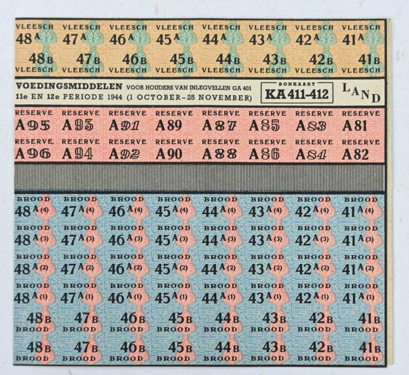 Dutch WW2 Food Coupon 1944