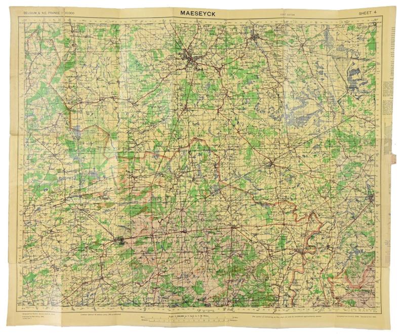 US WW2 Mapcard 'Maeseyck' Market Garden