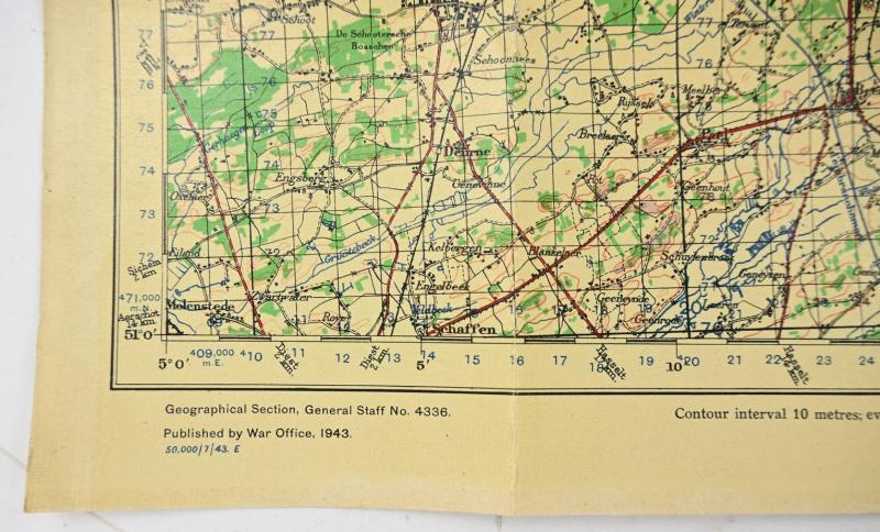 US WW2 Mapcard 'Maeseyck' Market Garden