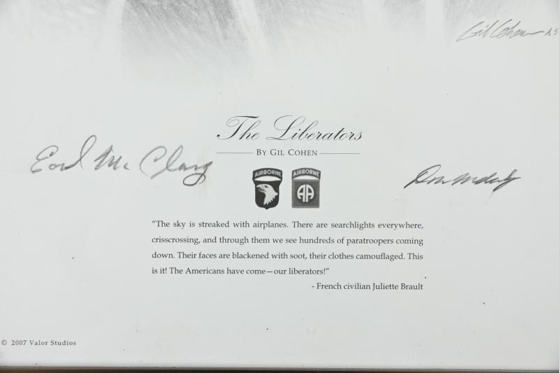 US WW2 Band of Brothers Members Signed Print Valor Studios