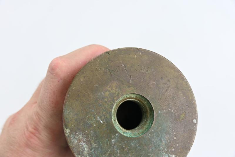 British WW2 Ordnance Quick-Firing 6-pounder 7 cwt Brass Artillery Canon Shell