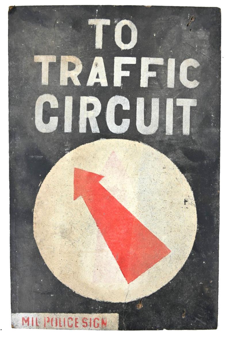 British WW2 Miltary Police Roadsign 'Traffic Circuit'