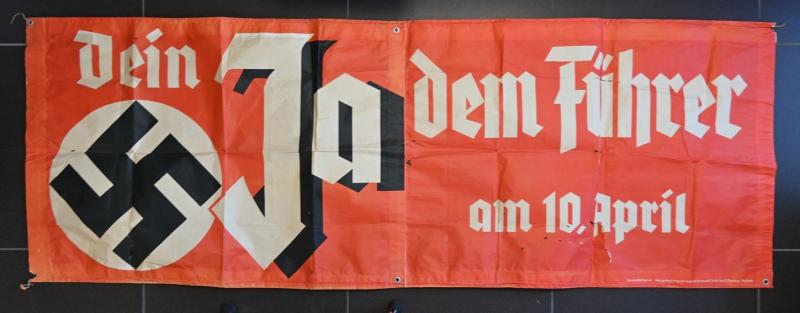 German Third Reich Election Paper Road Banner April 10th, 1938