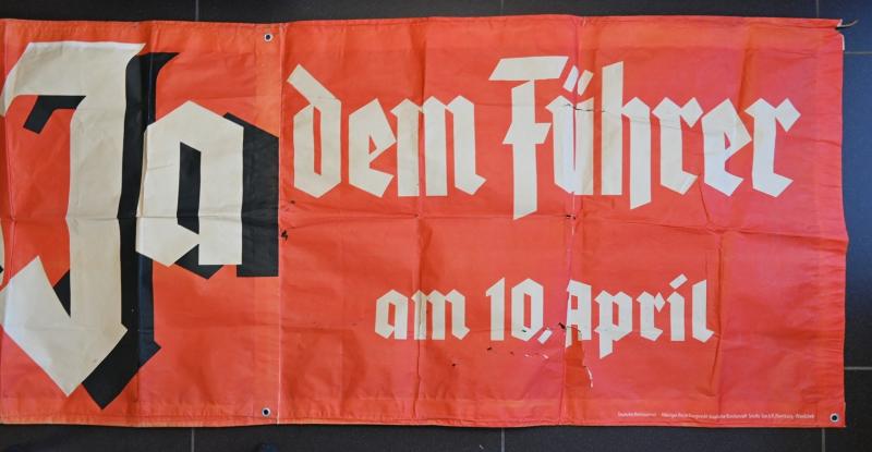 German Third Reich Election Paper Road Banner April 10th, 1938